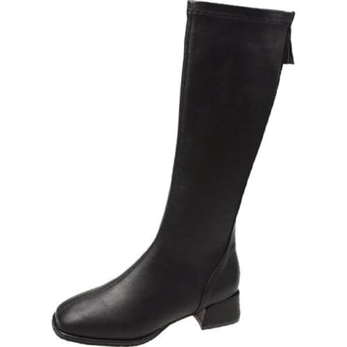 Krasovki High Quality Large Size Knee High Women Boots Platform Waterproof Spring Autumn Zipper Breathable Comfortable Boots