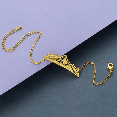 Chandler Stainless Steel Snow Mountain Bracelet Bangles Dainty Nature Wanderlust Jewelry Link Chain Charm Bracelet pulseras