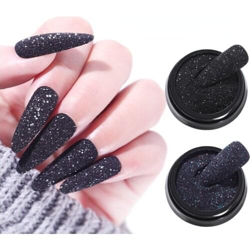 1Box Starlight black gauze powder Sugar Glitter Nail Dust Laser Gradient Nail Pigment Holographic Glitter Nail Art Decoration