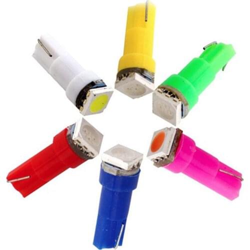 10Pcs T5 5050 1SMD LED 12V 0.5W Bulbs for Dashboard Gauge Light Lamp Car Interior Light Accessories 17mm x 6mm