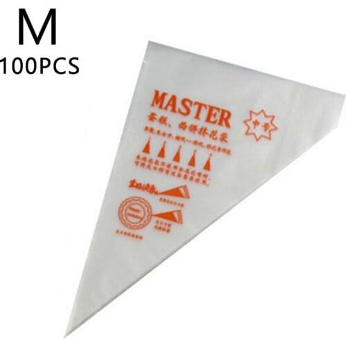 100pcs One-off Cream Pastry Cake Icing Piping Decorating Bags Tools 3 Sizes Environmentally Friendly PE