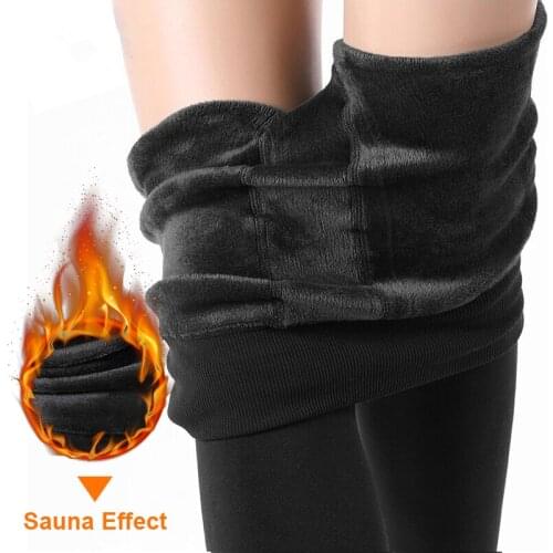 MUKATU 2021 Winter Warm Plus Size Legging Solid Color Velvet Women Leggins High Waist Legging Stretchy Black Leggings