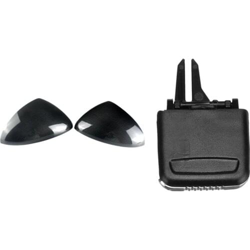 3 Pcs Car Accessories: 1 Pcs Air Vent Outlet Tab Clip Repair Kit & 1 Pcs Car Carbon Fiber Side Rear View Mirror Cover