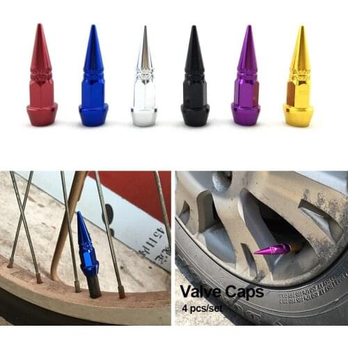 4Pcs Universal Cars Valve Caps Spike Shape Auto Truck Bike ATV air Leakproof Car Van Air Port Cover Parts Repair Kit