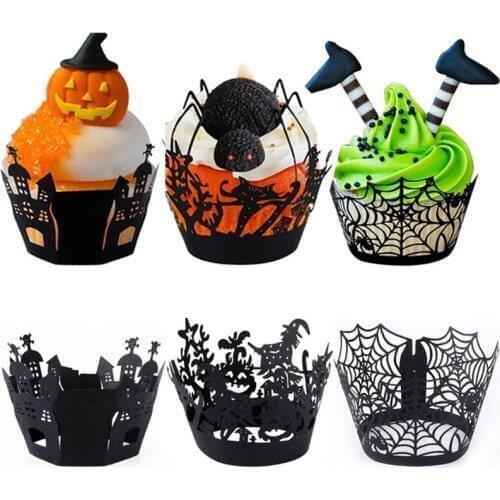 50Pcs Halloween Decoration Supply Cupcake Liners Cupcake Wrappers Wrap Case Paper Cake Cups Cake Decorating Party Supplies