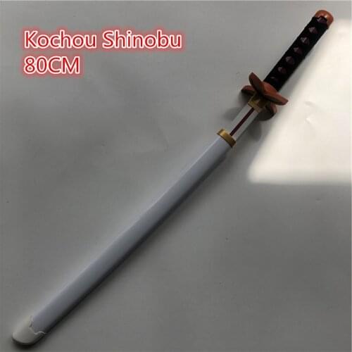 80cm Kimetsu no Yaiba Sword Weapon Demon Slayer Kochou Kanae Cosplay Sword 1:1 Anime Ninja Knife wood toy