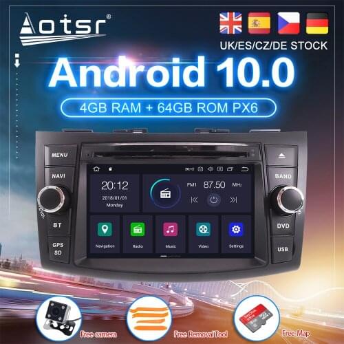 Android 10.0 PX6 For Suzuki Swift 4 2013 - 2017 Car GPS Navigation Radio Auto Stereo DVD Multimedia Player HeadUnit Carplay 2Din