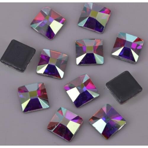 Free Shipping! Lead Free 6mm Crystal AB Pyramid Iron On Crystal Stones / Flat Back Hotfix Rhinestones