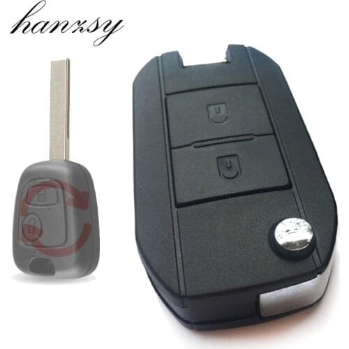2 buttons Remote key Case For Peugeot 307 206 207 Citroen C1 C3 Replacement Car Flip Folding key shell Cover Fob