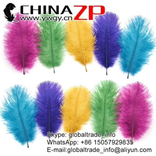 CHINAZP Factory 20-25cm(8-10inch) 500pcs/lot Beautiful Mix Colors Party Decoration Ostrich Plumage Feathers