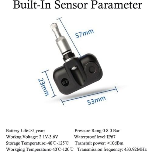 TPMS Sensor 1 PCS Internal Sensor Used For Kyreal Serial Car Tire Pressure Monitor for Sensor Broken-Down or Lost 1PCS