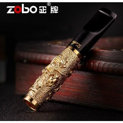 Zobo cigarette holder washable circular filter Dragon carving mens thick smoking set gift package
