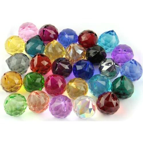 Faceted Ball Crystal Mixed Colors Prism Pendant Prism Ball For Parts X-mas Glass Size