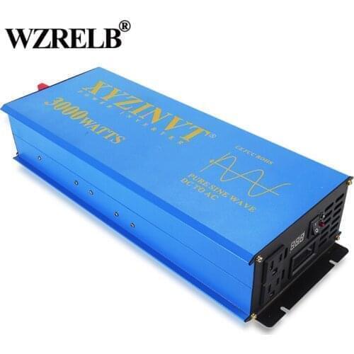 Solar Power Inverter 3000W 12V 220V Pure Sine Wave Inverter Wind Generator Voltage Converter 12V 24V 48V DC to 120V 230V 240V AC