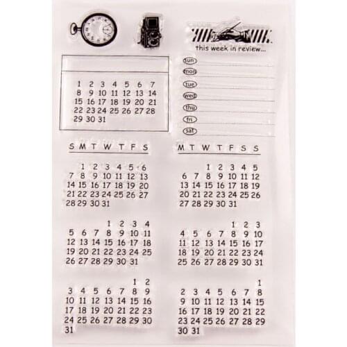 Calendar Transparent Seal Stamp for DIY Hand Account Transparent Silicone Seal Rubber Stamp Album Greeting Card