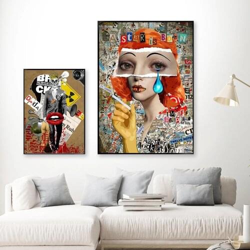 Skeleton in a suit Canvas Painting Wall Art Magazine stitching Poster and Picture For Bedroom Modern Home Decorative Painting