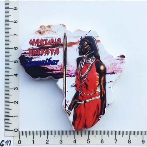 Zanzibar Tanzania)Fridge Magnet Creative Travel Commemorate Crafts 23D Ornaments Magnetism Resin Material Refrigerator Stickers