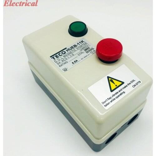 1PC Magnetic Starter 220V 380V 1.7A 2.4A 3.6A 5A 6A 8.5A 12.5A 18A On/Off Switch Non Reversing Type 3 Phase Motor