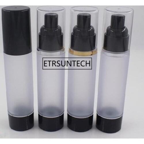 50ml frosted Airless Bottle with Black Pump Refillable Lotion and Gels Dispenser Travel Container F1526