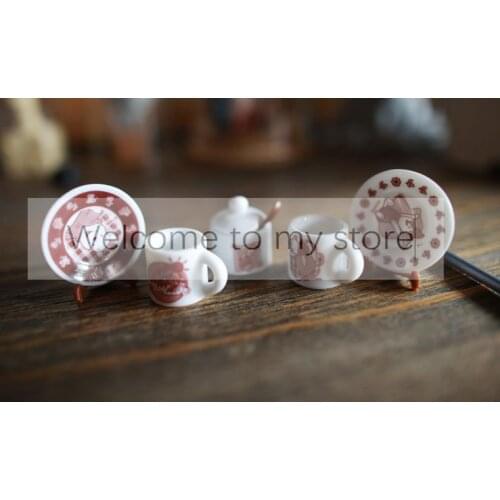 Mini Tableware Ceramic Decoration Kitchen cup set toy