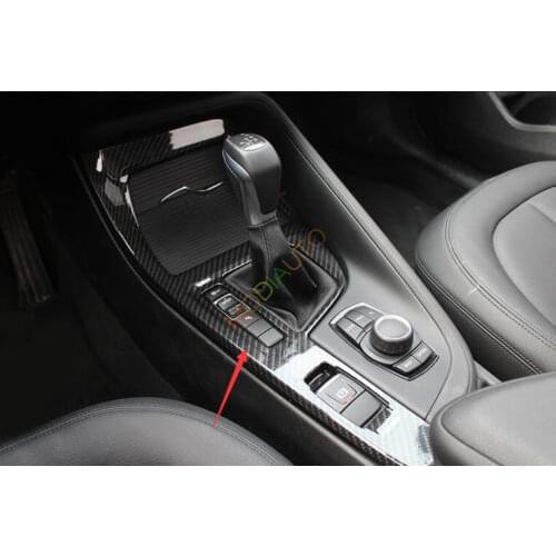 Carbon Fiber Style Gear Box Shift Panel Frame Trim For BMW X1 F48 2016 2017 2018