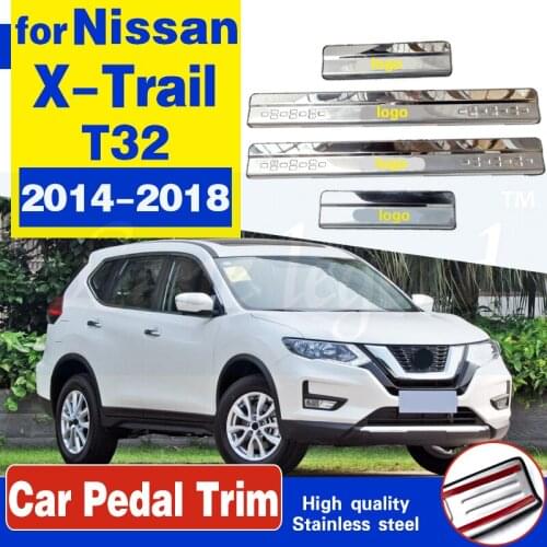 For Nissan X-Trail X Trail XTrail T32 2014-2018 Stainless Steel Door Sill Scuff Plate Welcome Pedal Trim Car Styling Accessories