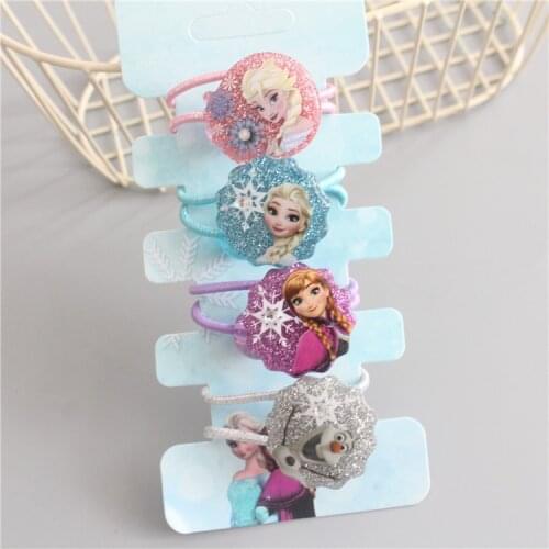 Girls Nylon Rubber Bands Elsa Princess Children Safe Elastic Hair Bands Ponytail Holder Kids Hair Accessories Hair Tie Rope