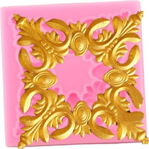Newest Baroque Relief Border Silicone Molds 3D Frame Fondant Cake Decorating Tools DIY Cupcake Candy Chocolate Gumpaste Moulds