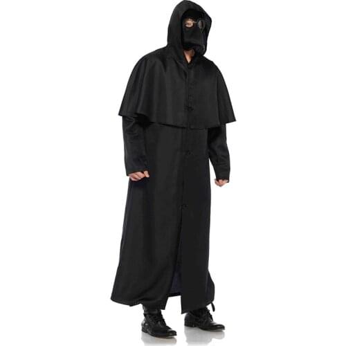 2019 New Medieval Costume Halloween Renaissance Monk Hooded Robes Cosplay Cowl Friar Priest Hooded Robe Cloak Cape Clothing