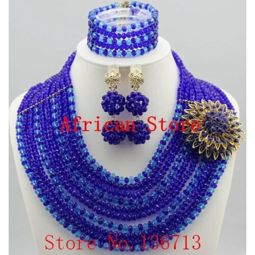 New Design Nigerian Wedding African Beads Jewelry Set Crystal Free Shipping Bride Wedding Jewelry Sets Online L174