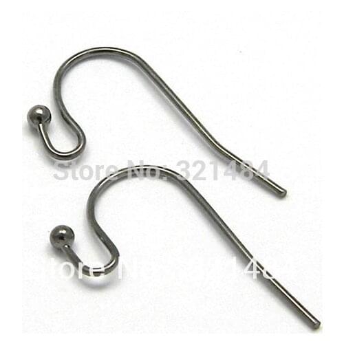 Wholesale 5000pcs Gunmetal black French S-shaped ball end Earring hooks earwires wires Fashion jewelry DIY findings