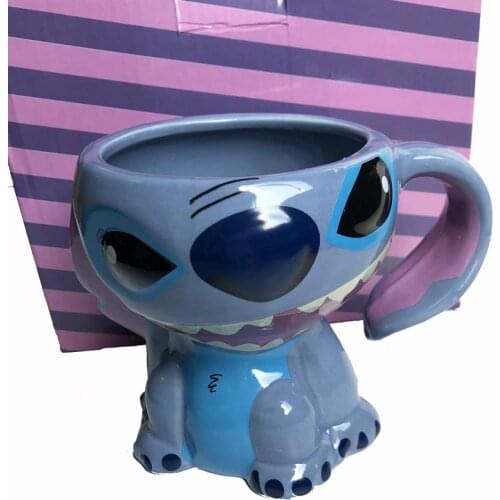 Personalized Ceramic Three-dimensional Cup Cute Stitcher Stitch Cartoon Mug Ceramic Cup Breakfast Milk Coffee Cup Coffee Mugs