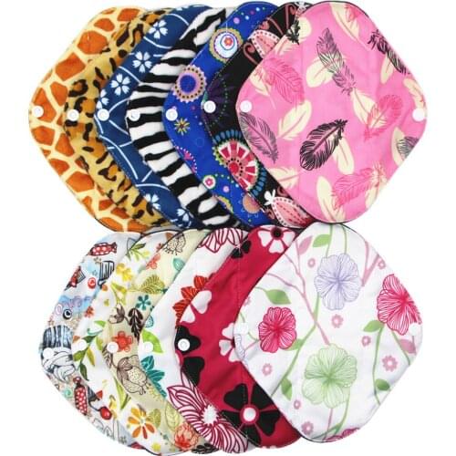 Women Panty Liner Cloth Menstrual Pad Bamboo Charcoal Mama Cloth Menstrual Sanitary Reusable Washable Day Pad SizeS M L