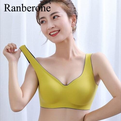Ranberone Seamless Underwear Women Push Up Sports Bras Top Adjustable Fitness Yoga Bra Running Vest Training Workout Bra 2021