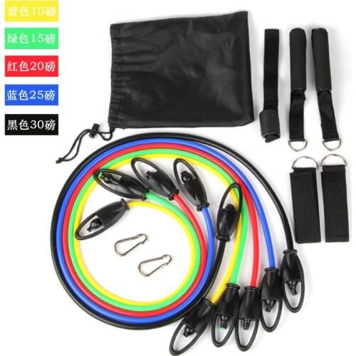 Multi-tube adjustable anti-breaking tpr tensioner fitness one-word tension belt household weight loss 11 sets of tension rope