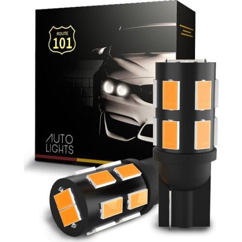 Route101 2pcs T10 W5W LED 4300K Warm White 12V LED Car Interior Dome Map Light Bulb 5W5 194 168 4500K T15 W16W Auto Reading Lamp