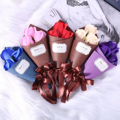 Roses Soap Flowers Wedding Gifts for Guests Souvenirs for Gift Box Accessories Artificial Decorations Fake Flowers Home Decor