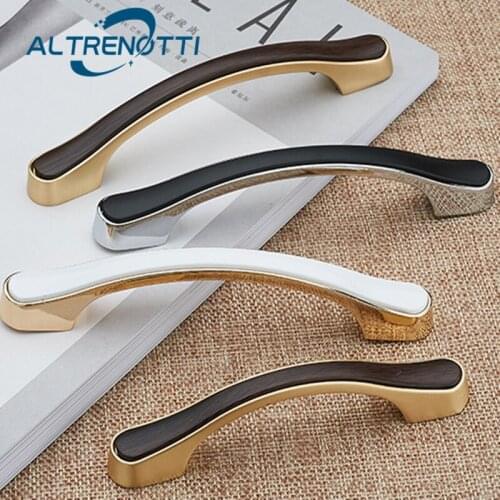 Drawer Furniture Handle Black White Zinc Alloy Simple Modern Wardrobe Kitchen Door Pull Cupboard Cabinet Closet Knob Hardware