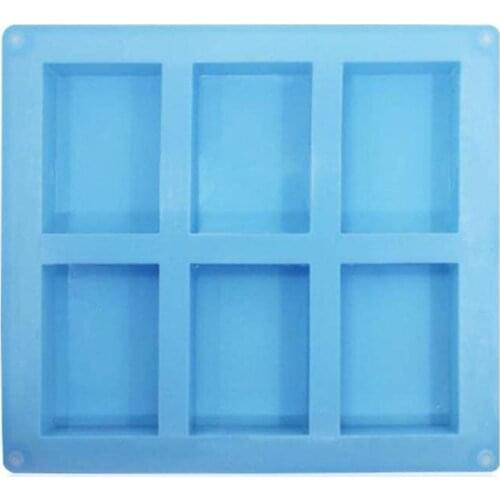 Silicone Soap Mold 6 Cavity Silicone Mold Making Soaps 3D Plain Soap Mold Rectangle DIY Household Handmade Soap Form Tray Mould