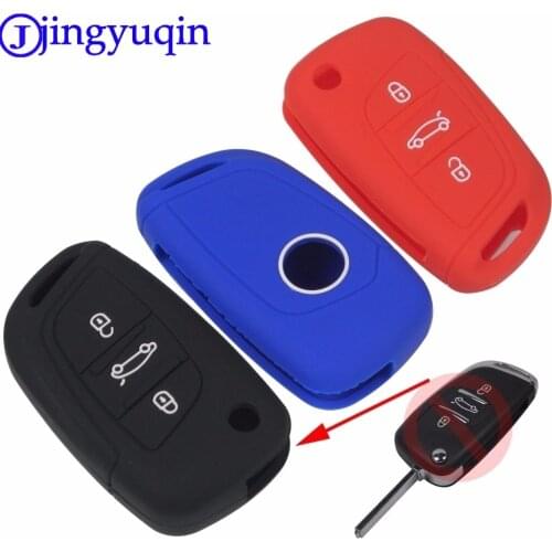 Jingyuqin 3 Button Remote Silicone Car-Styling Folding Flid Key Cover Case For PEUGEOT 207 307 308 For Citroen C2 C3 C4 C5 C6 C8