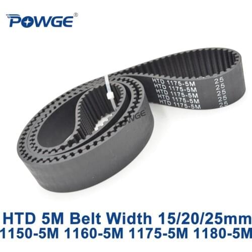 POWGE HTD 5M synchronous Timing belt C=1150/1160/1175/1180 width 15/20/25mm Teeth 230 232 235 236 HTD5M 1150-5M 1160-5M 1180-5M