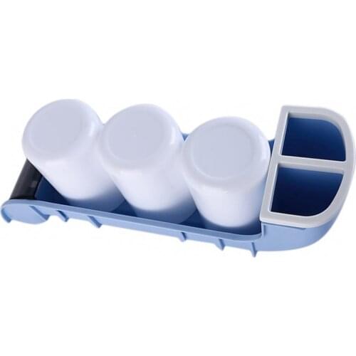 Toilet Toothbrush Rack, Mouthwash Cup Holder, Wall-Mounted, Punch-Free Toothbrush Holder Wash Set