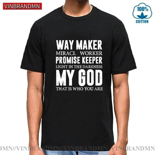 Way Maker Miracle Worker Promise Keeper T-shirts Casual Unisex Spiritual Faith Tshirt men Christian Jesus Bible Tee Fashion Tops