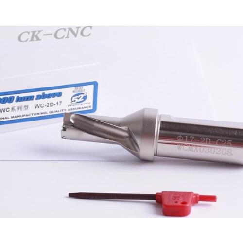 Hight quality WC-2D-17 C25 U drill indexable drill CNC TOOL 17mm-2D Machining length=34mm for WCMX03 0208 insert