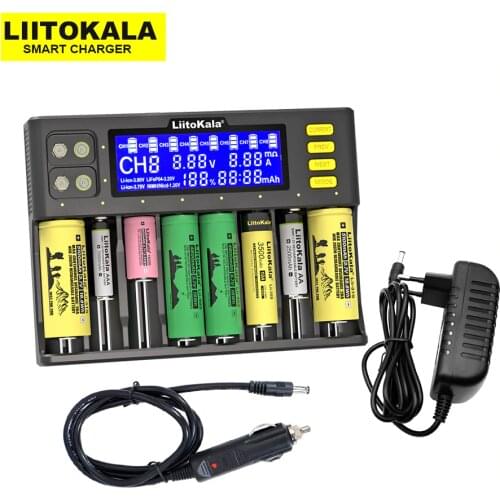 LiitoKala Lii-S8 Lii-M4 Lii-500 Lii-PD4 Smart LCD Universal Li-ion NiMH Li-FePO4 26650 21700 26700 AA AAA 18650 battery charger