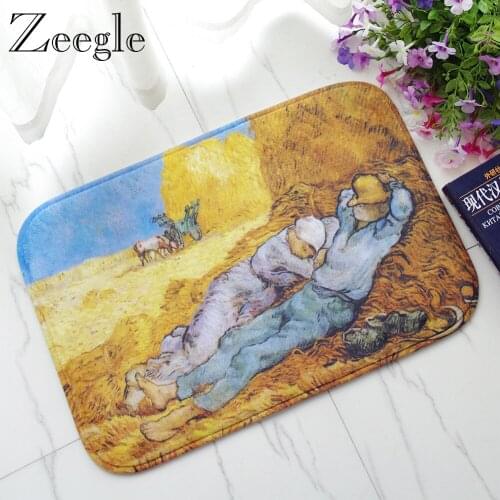 Zeegle Door Mat Flannel Doormat Indoor Carpet Living Room Rug Anti-slip Bathroom Carpet Outdoor Rug Absorbent Foot Mat