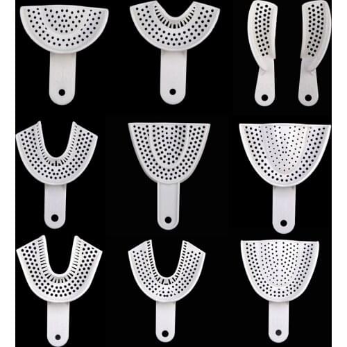10Pcs/set Dental Impression Plastic Trays Without Mesh Tray Dentist Tools Dentistry Lab Material Teeth Holder Trays