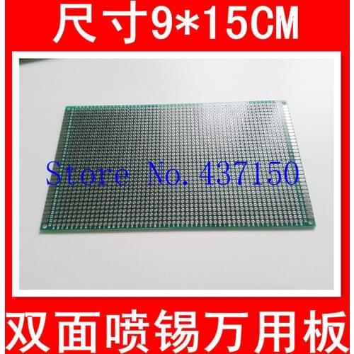 10PCS/Lot ,9 * 15CM double sided HASL universal board / Universal board / Pegboard / breadboard green oil glass thickness 1.5MMF