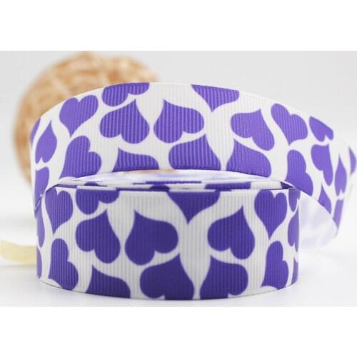 16-75mm Grosgrain Ribbon Dark Blue Love Heart Valentines Day Printing Ribbon Hair Bow Diy Crafts Handmade Accessories