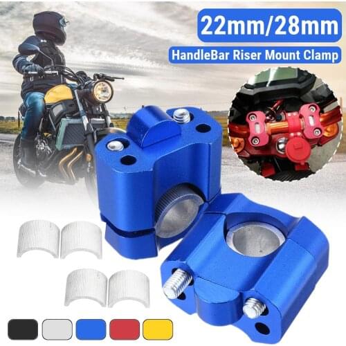 2PCS HandleBar Riser Mount Clamp Adapter 22 & 28mm Alu Dirt Bike ATV Universal